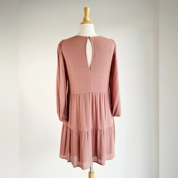 ABERCROMBIE & FITCH | Mauve Polka Dot Tiered Mini Dress | S - Picture 4 of 7